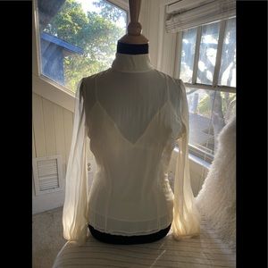 Silk chiffon cream blouse
